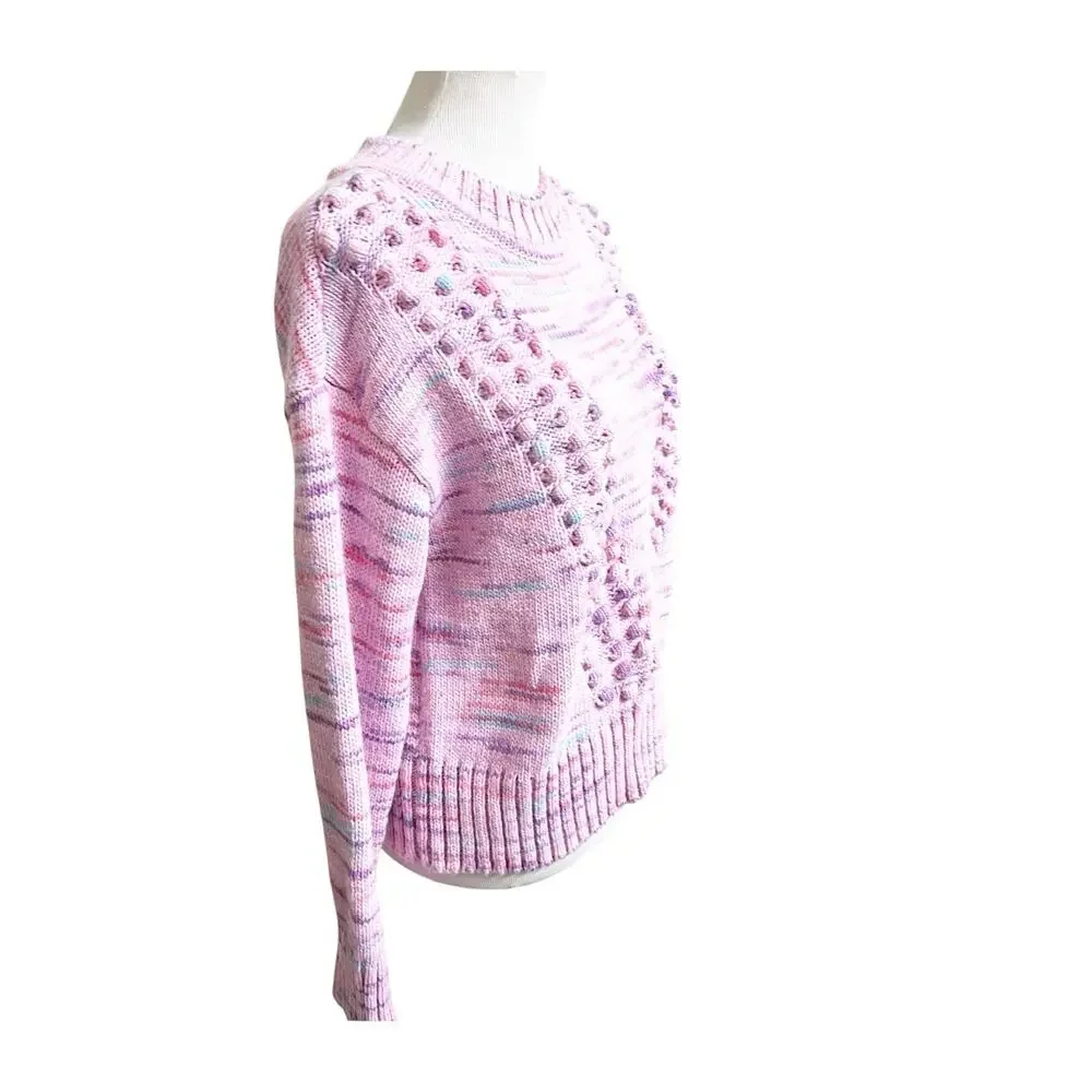 Talbots Space Dye Chunky Knit Sweater Size Small NWT Chevron Stitch Mock Neck